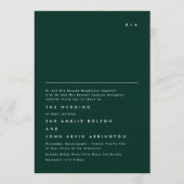 Eenvoudig Elegant Monogram Emerald Green Wedding Kaart (Voorkant)