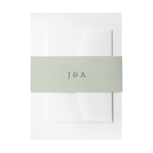 Eenvoudig Elegant Monogram Eucalyptus Groen Uitnodigingen Wikkel