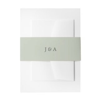Eenvoudig Elegant Monogram Eucalyptus Groen Uitnodigingen Wikkel