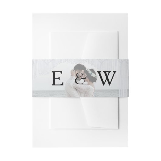 Eenvoudig Elegant Monogram Fotobruiloft Uitnodigingen Wikkel (Voorkant Voorbeeld)