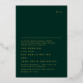 Eenvoudig Elegant Monogram Gold | Emerald Green Folie Uitnodiging (Voorkant)
