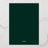 Eenvoudig Elegant Monogram Gold | Emerald Green Folie Uitnodiging (Achterkant)