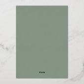 Eenvoudig Elegant Monogram Gold | Moss Green Folie Uitnodiging (Achterkant)