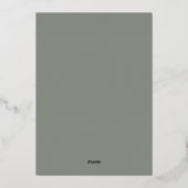 Eenvoudig Elegant Monogram Gold | Sage Green Folie Folie Uitnodiging (Achterkant)