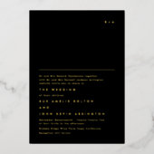 Eenvoudig Elegant Monogram Gold Text Weddenschap o Folie Uitnodiging (Voorkant)