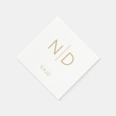 Eenvoudig Elegant Monogram Gold Weddenschap met Da Servet (Hoek)