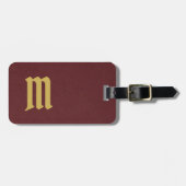 Eenvoudig elegant monogram goudfaux, kunstmatig le bagagelabel (Voorkant horizontaal)