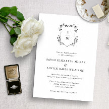 Eenvoudig Elegant Monogram Huwelijk