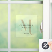 Eenvoudig, Elegant, Monogram, Huwelijk Raamsticker (Huis)