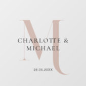 Eenvoudig, Elegant, Monogram, Huwelijk Raamsticker (Vel)