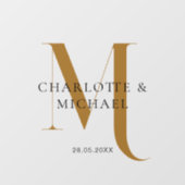 Eenvoudig, Elegant, Monogram, Huwelijk Raamsticker (Vel)