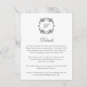 Eenvoudig Elegant Monogram in Barok Lijst Details Informatiekaartje (Voorkant / Achterkant)