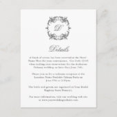 Eenvoudig Elegant Monogram in Barok Lijst Details Informatiekaartje (Voorkant)