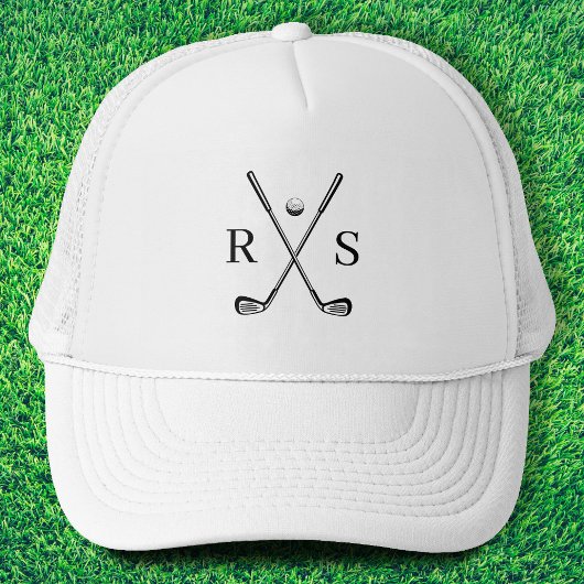 Eenvoudig Elegant Monogram Initiaal Golf Trucker Pet