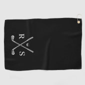 Eenvoudig Elegant Monogram Initiaal Golfhanddoek (Horizontaal)