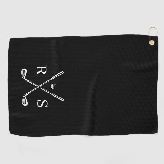 Eenvoudig Elegant Monogram Initiaal Golfhanddoek (Horizontaal)