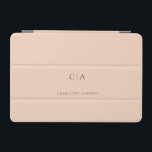 Eenvoudig, elegant monogram iPad mini cover<br><div class="desc">Moderne,  eenvoudige,  elegante monogram,  lightpeach. Bewerk je product over een paar minuten. U kunt het lettertype/de grootte/kleur en de positie wijzigen met "verder personaliseren".</div>