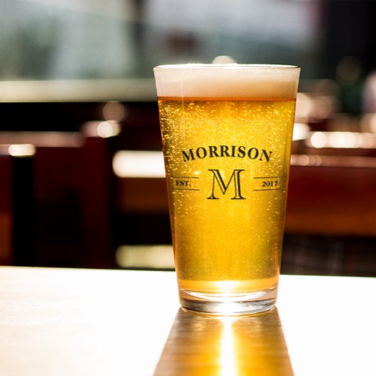 Eenvoudig Elegant Monogram & Jaar Glas