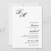 Eenvoudig Elegant Monogram Kalligrafie Trouwen Kaart (Voorkant)