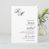 Eenvoudig Elegant Monogram Kalligrafie Trouwen Kaart (Staand voorkant)
