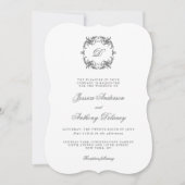 Eenvoudig Elegant Monogram Klassieke Trouwdag Kaart (Voorkant)