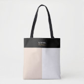 Eenvoudig Elegant Monogram Meisje met drie rasterk Tote Bag (Voorkant)
