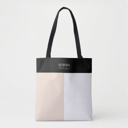 Eenvoudig Elegant Monogram Meisje met drie rasterk Tote Bag (Voorkant)