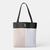 Eenvoudig Elegant Monogram Meisje met drie rasterk Tote Bag (Achterkant)