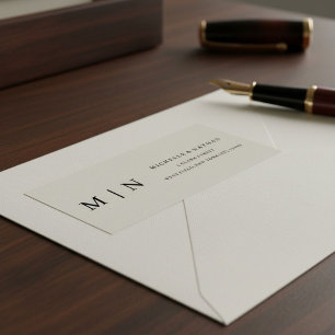 Eenvoudig elegant monogram minimalist zwart en wit etiket