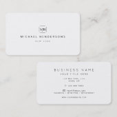 Eenvoudig & Elegant Monogram Minimalistisch Profes Visitekaartje (Voorkant / Achterkant)