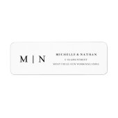 Eenvoudig elegant monogram minimalistisch retourad etiket (Voorkant)