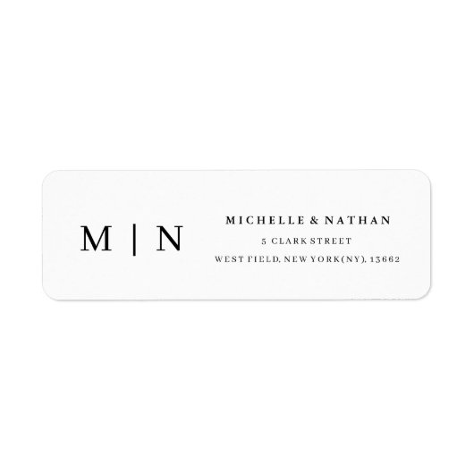 Eenvoudig elegant monogram minimalistisch retourad etiket (Voorkant)