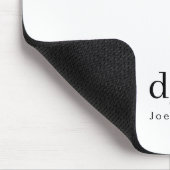 Eenvoudig Elegant Monogram Minimalistisch Zwart-wi Muismat (Hoek)