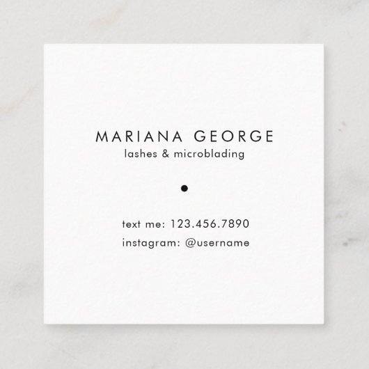 Eenvoudig Elegant Monogram Modern Vierkante Visitekaartje (Achterkant)