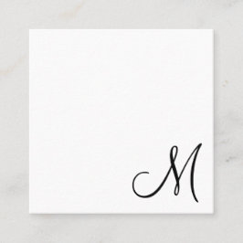 Eenvoudig Elegant Monogram Modern Vierkante Visitekaartje