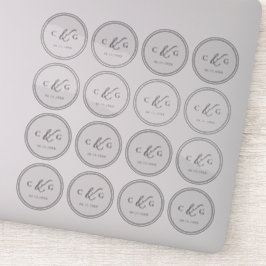 Eenvoudig Elegant Monogram Modern Wedding Transpar Sticker