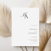 Eenvoudig Elegant Monogram Moderne Fotobruiloft Kaart