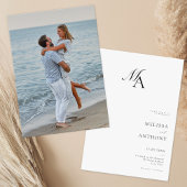 Eenvoudig Elegant Monogram Moderne Fotobruiloft Kaart