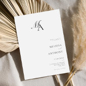 Eenvoudig Elegant Monogram Moderne Fotobruiloft Kaart