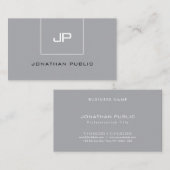 Eenvoudig elegant monogram Professional Modern Gre Visitekaartje (Voorkant / Achterkant)