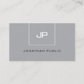 Eenvoudig elegant monogram Professional Modern Gre Visitekaartje (Voorkant)