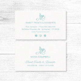 Eenvoudig Elegant Monogram Schattigee Turquoise Vl Visitekaartje