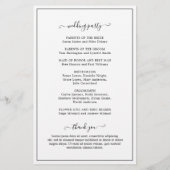 Eenvoudig Elegant Monogram Trouwprogramma voor een Flyer (Achterkant)