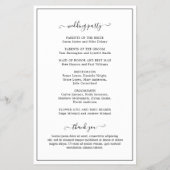 Eenvoudig Elegant Monogram Trouwprogramma voor een Flyer (Achterkant)