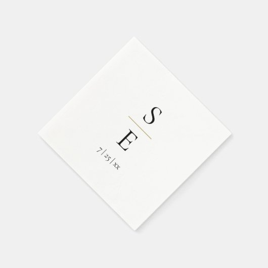 Eenvoudig Elegant Monogram Trouwservetten Servet (Hoek)