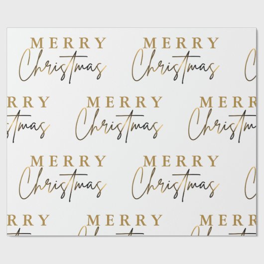 Eenvoudig Elegant Monogram Vrolijk Kerstfeest Cadeaupapier (Vlak)