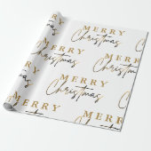 Eenvoudig Elegant Monogram Vrolijk Kerstfeest Cadeaupapier (Uitgerold)