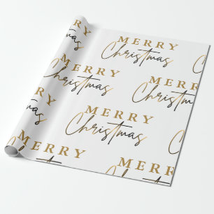 Eenvoudig Elegant Monogram Vrolijk Kerstfeest Cadeaupapier