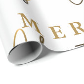 Eenvoudig Elegant Monogram Vrolijk Kerstfeest Cadeaupapier (Rol Hoek)