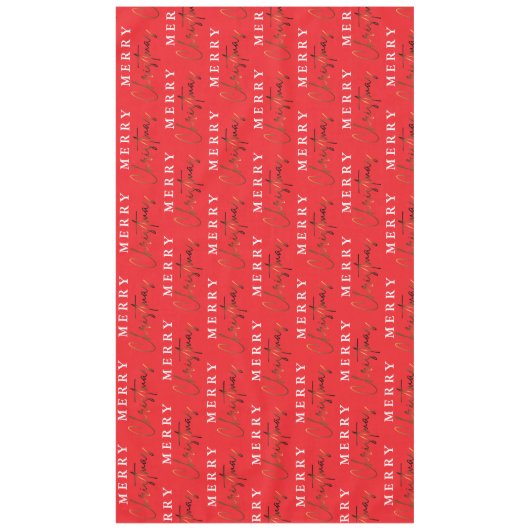 Eenvoudig Elegant Monogram Vrolijk Kerstfeest Tafelkleed (Voorkant)